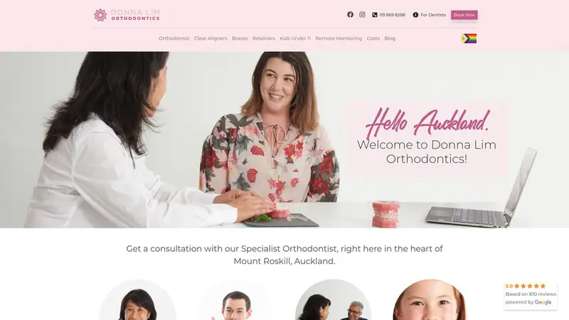 Homepage of donnalimorthodontics.co.nz