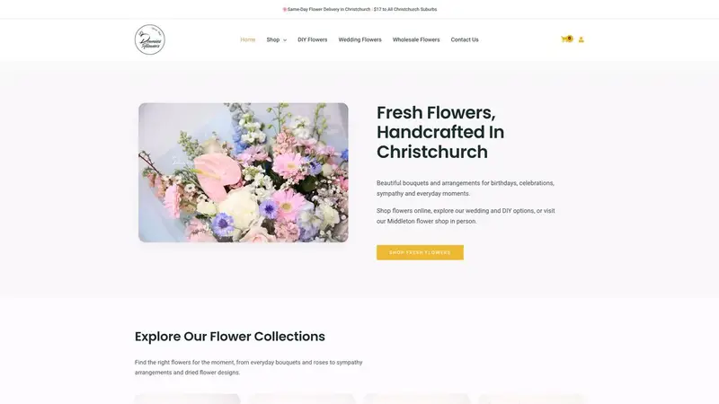 Homepage of downiesflowers.co.nz