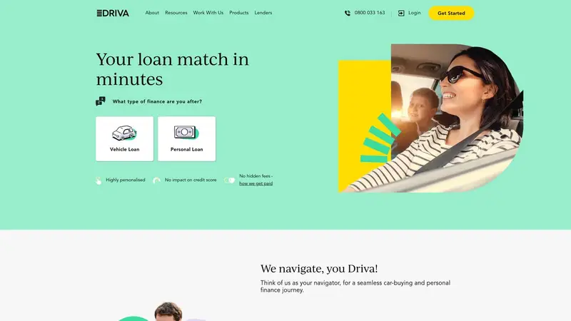 Homepage of driva.co.nz