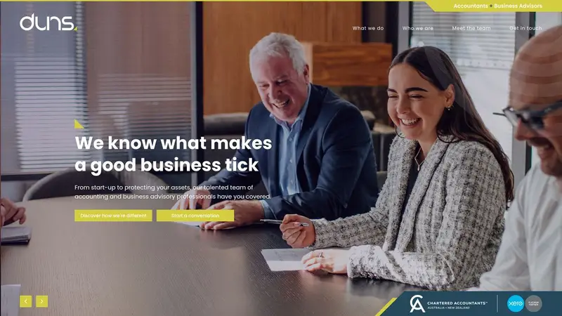 Homepage of duns.co.nz