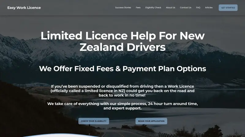 Homepage of easyworklicence.co.nz