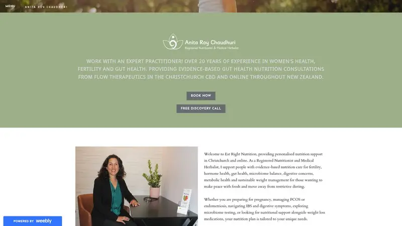 Homepage of eatright-nutrition.co.nz