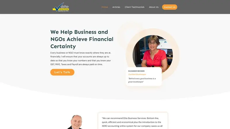 Homepage of elitebusiness.co.nz