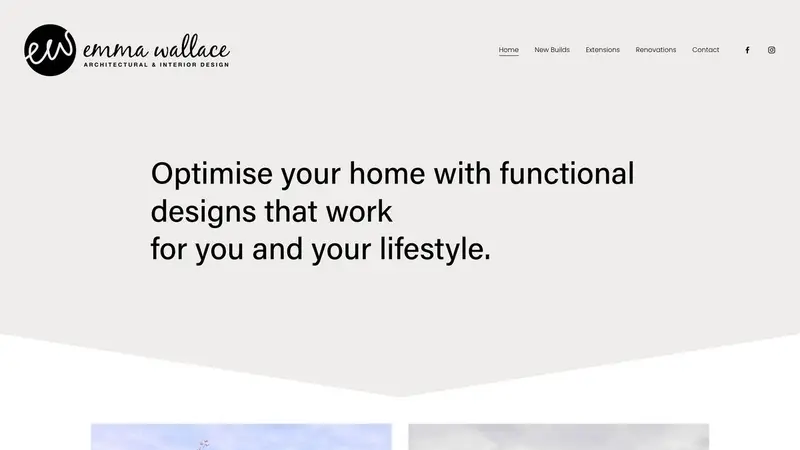 Homepage of emmawallacedesign.co.nz