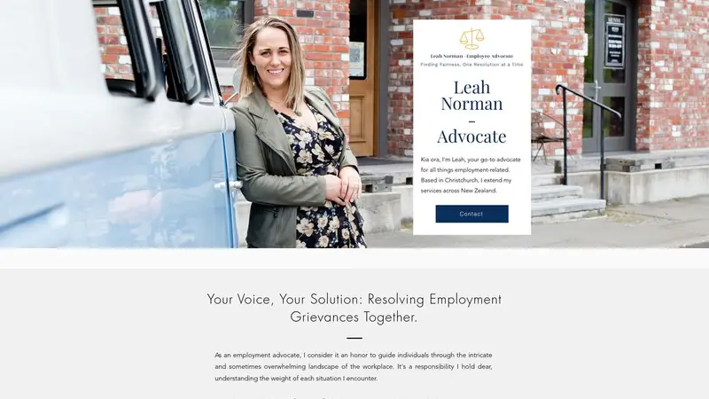Homepage of employeeadvocate.co.nz