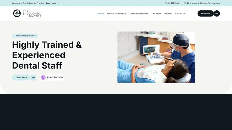 Homepage of endodonticpractice.co.nz