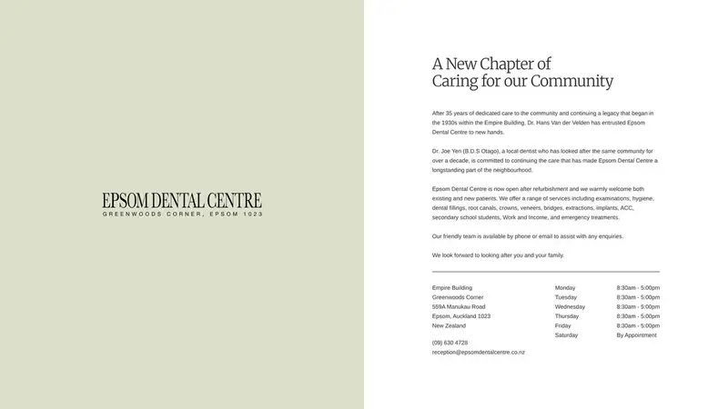 Homepage of epsomdentalcentre.co.nz
