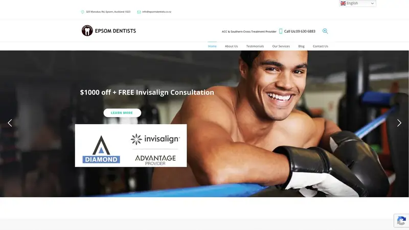 Homepage of epsomdentists.co.nz