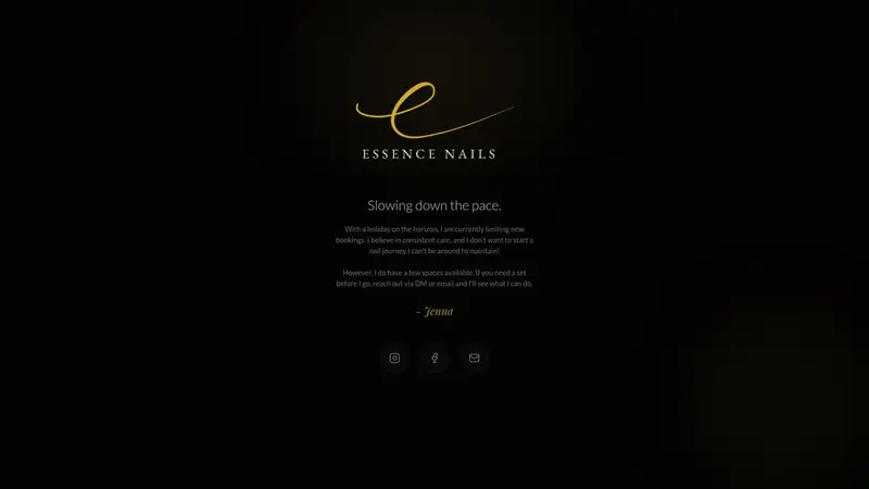Homepage of essencenails.co.nz