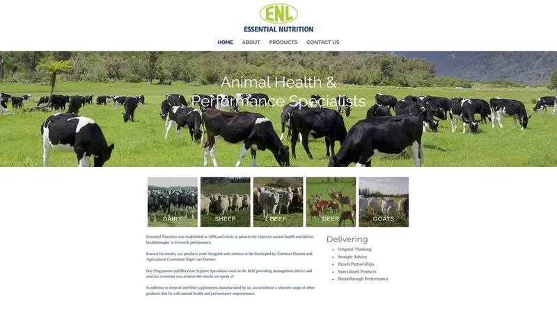 Homepage of essentialnutrition.co.nz