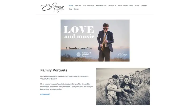 Homepage of ettaimages.co.nz