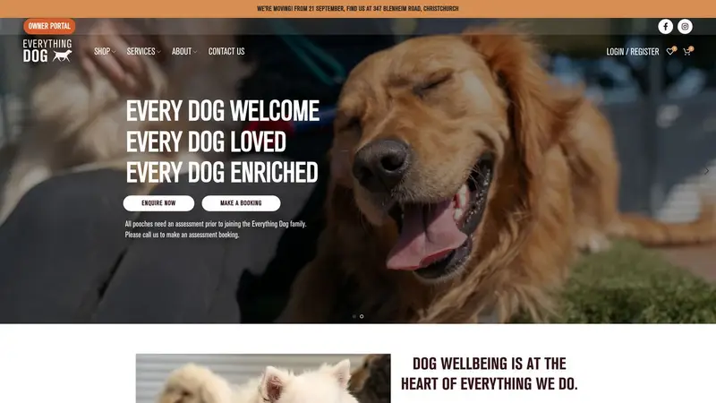 Homepage of everythingdog.co.nz