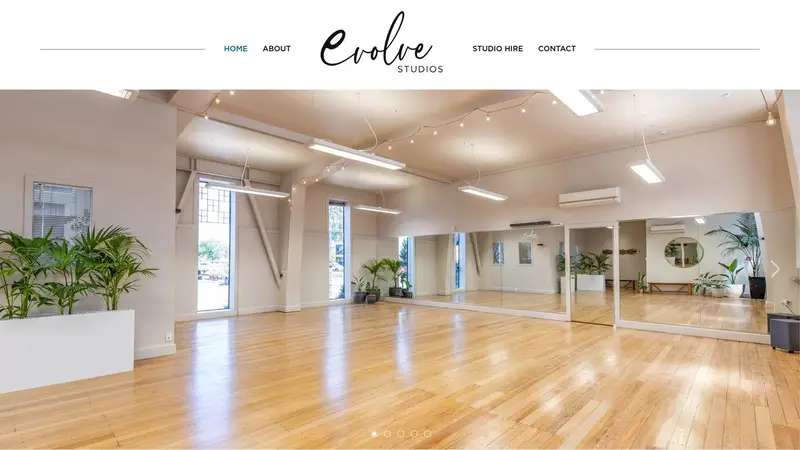 Homepage of evolvestudios.co.nz