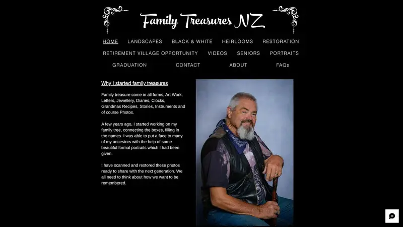 Homepage of familytreasures.co.nz