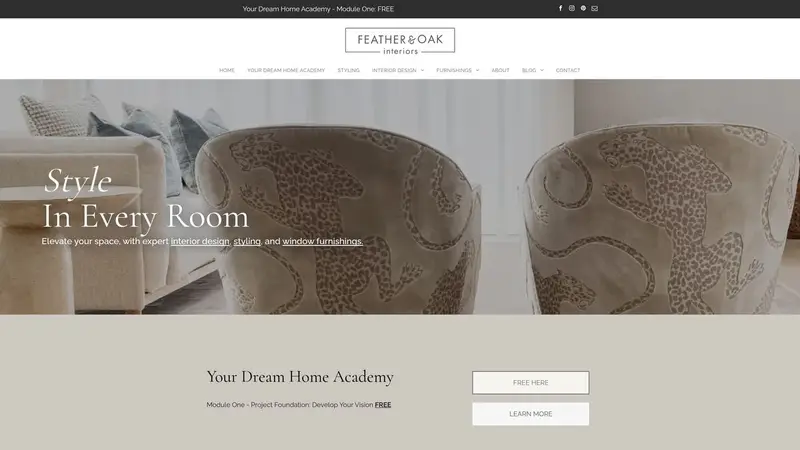 Homepage of featherandoak.co.nz