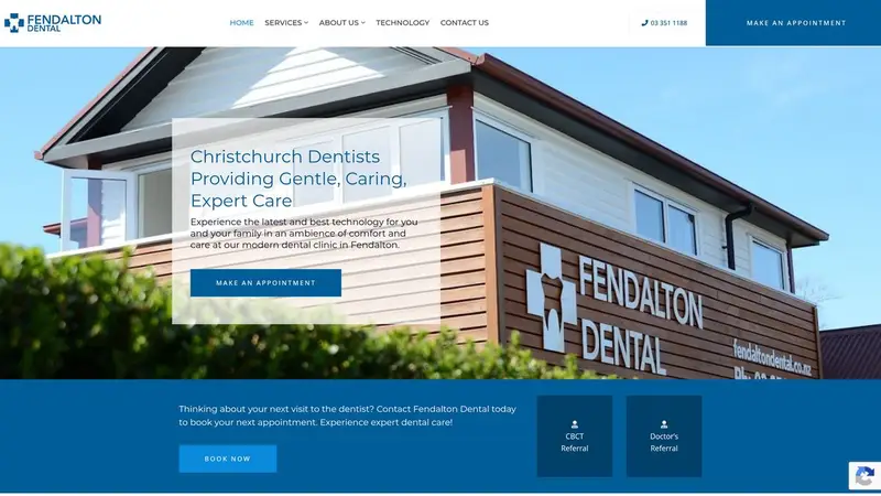 Homepage of fendaltondental.co.nz