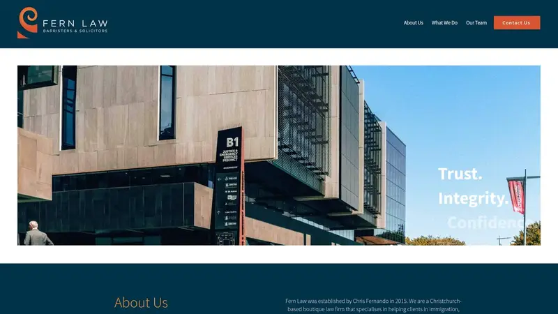 Homepage of fernlaw.co.nz