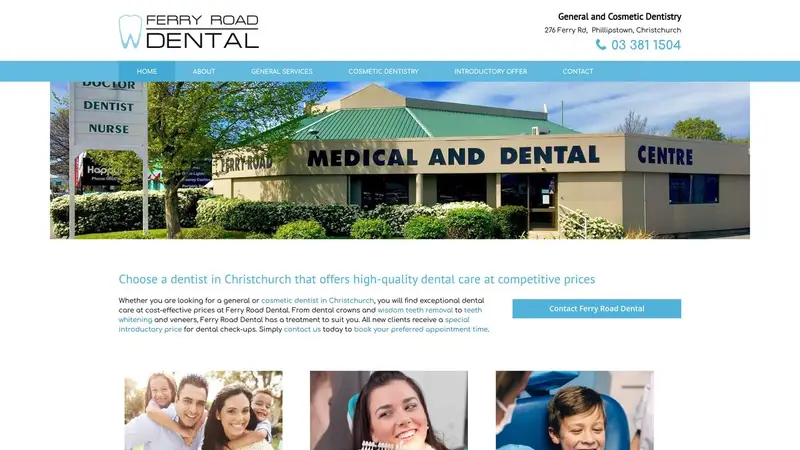Homepage of ferryrddental.co.nz
