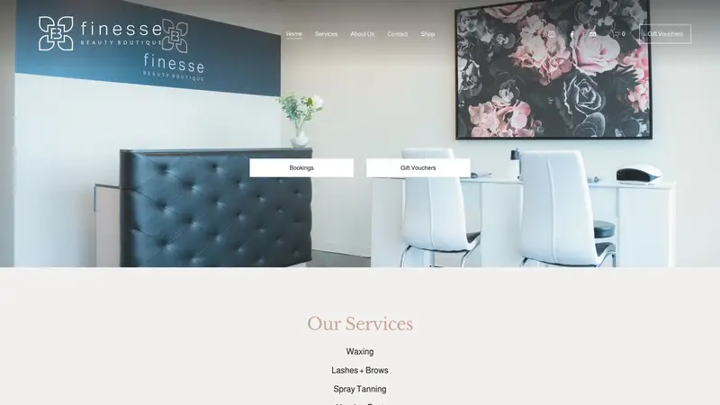 Homepage of finessebb.co.nz