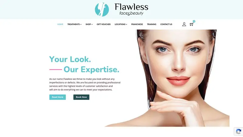 Homepage of flawlessbeauty.co.nz