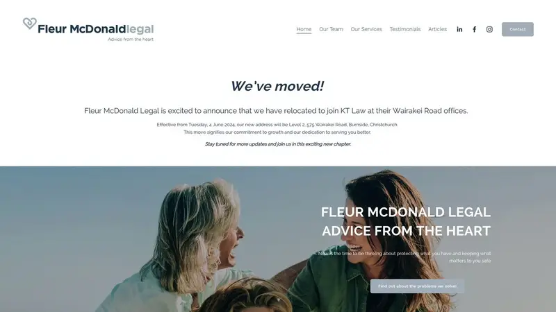 Homepage of fmlegal.co.nz