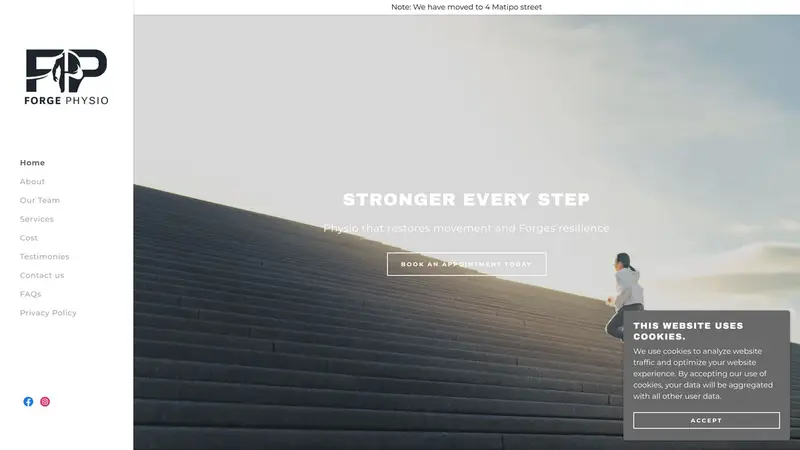 Homepage of forgephysio.co.nz