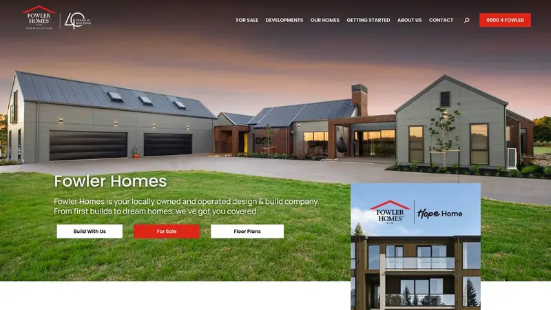 Homepage of fowlerhomes.co.nz