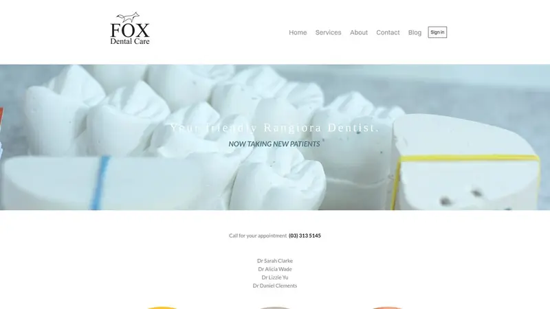 Homepage of foxdentalcare.co.nz