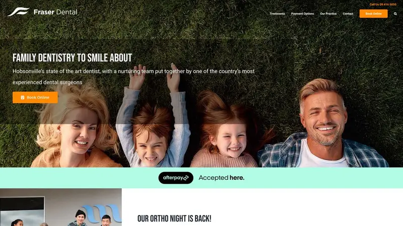 Homepage of fraserdental.co.nz