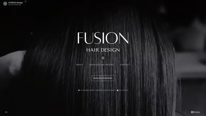 Homepage of fusionhair.nz