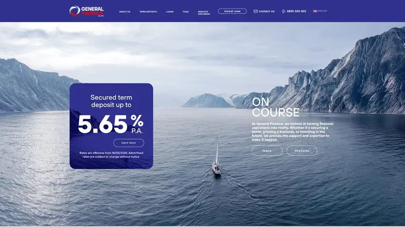 Homepage of generalfinance.co.nz