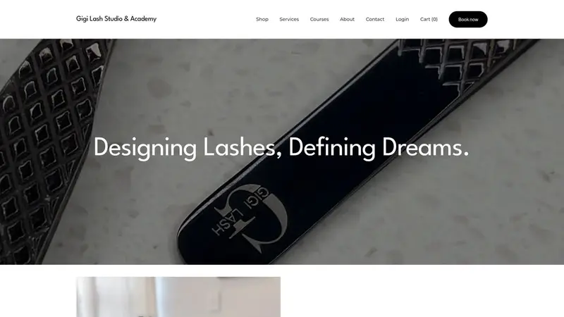 Homepage of gigilash.co.nz