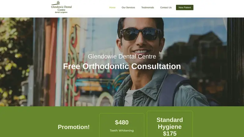 Homepage of glendowiedentalcentre.co.nz