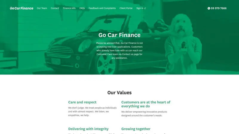 Homepage of gocar.co.nz