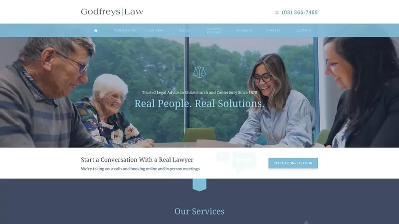 Homepage of godfreyslaw.co.nz