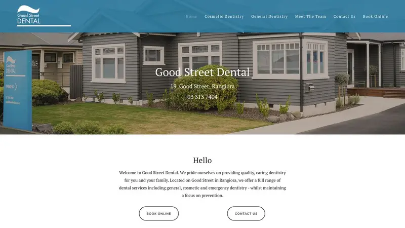 Homepage of goodstreetdental.co.nz