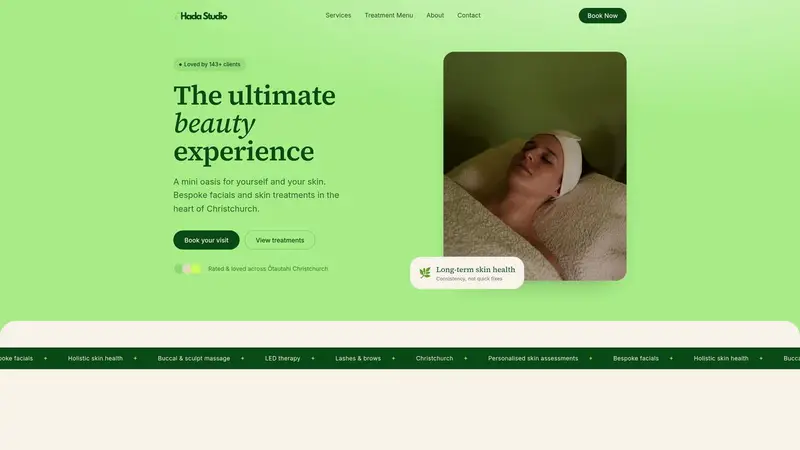Homepage of hada.co.nz