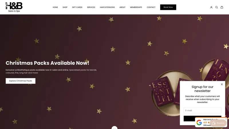 Homepage of hairart.co.nz