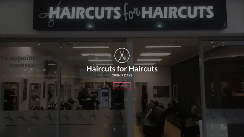 Homepage of haircutsforhaircuts.co.nz