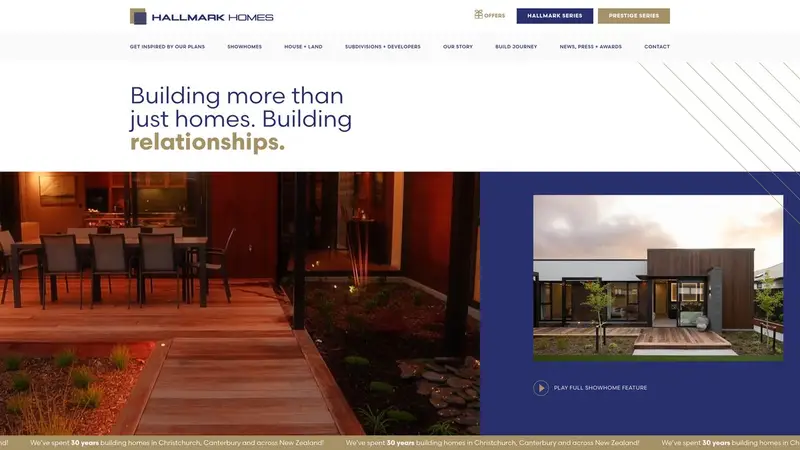 Homepage of hallmarkhomes.co.nz
