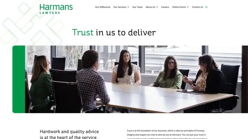 Homepage of harmans.co.nz