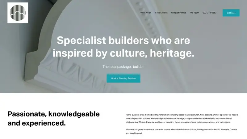 Homepage of harrisbuilders.co.nz