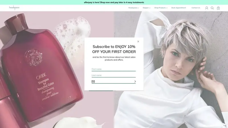 Homepage of headspacehair.co.nz