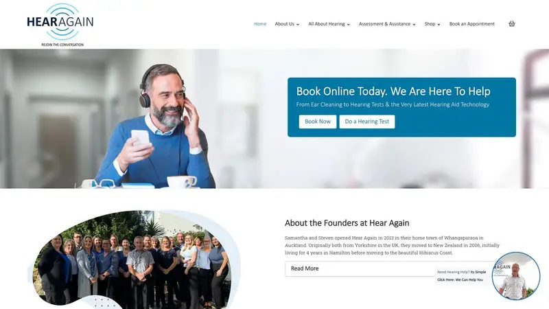 Homepage of hearagain.co.nz