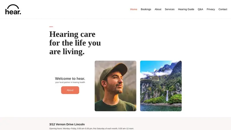 Homepage of hearcare.nz