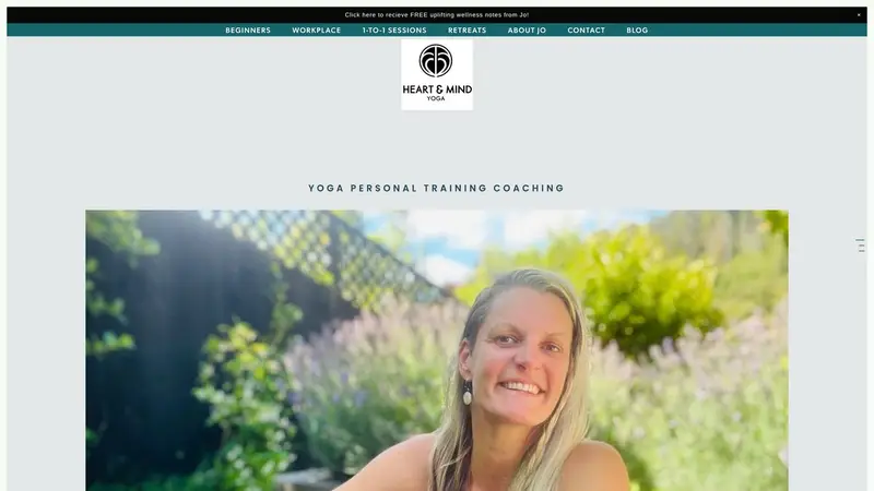 Homepage of heartandmindyoga.co.nz