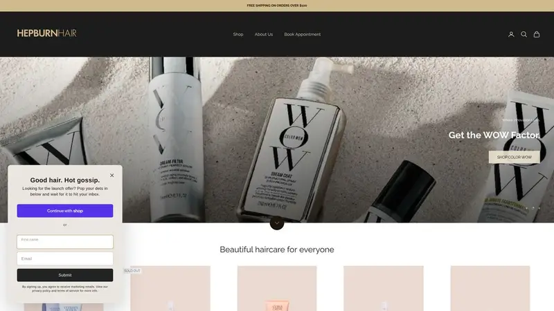Homepage of hepburnhair.co.nz