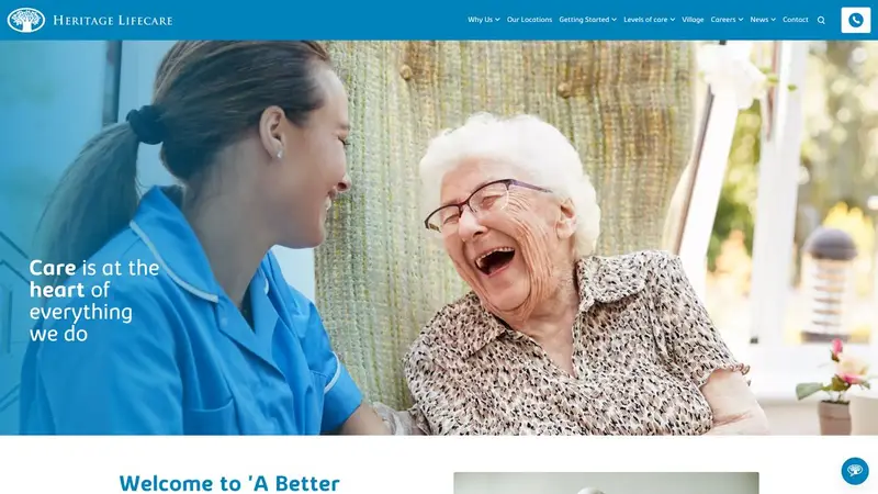Homepage of heritagelifecare.co.nz