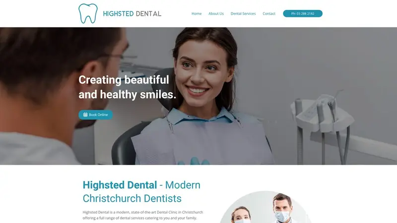 Homepage of highsteddental.co.nz