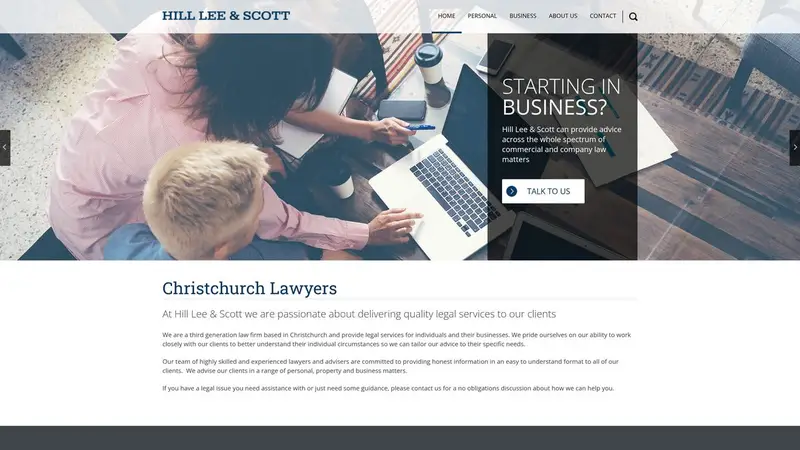 Homepage of hlslegal.co.nz